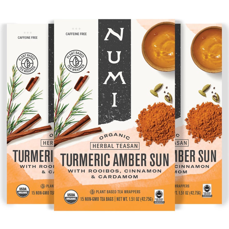 Numi Organic Tea Amber Sun, Turmeric Tea, 3 Count (Pack of 1) - Image 1